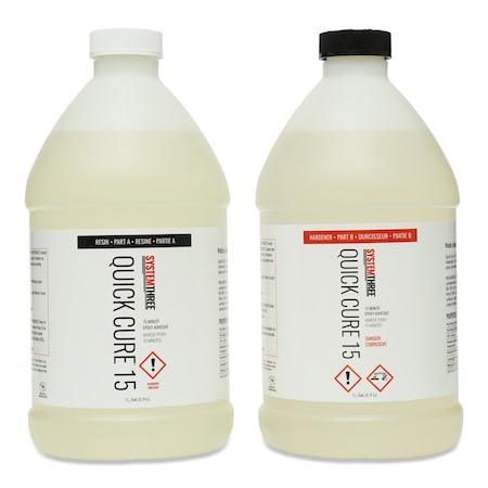 System Three Resins Quick Cure 15 Epoxy Adhesive, 1-Gallon Kit 1010K24